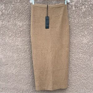 NEW Jenni Kayne Skirt Cashmere Blend Skirt‎ Beige Tan Knit Modest Quiet Luxury